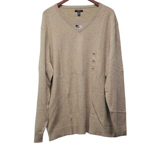 Alfani V-Neck Pullover Core Sweater Mens XXL Twill Heather Baselayer Classic